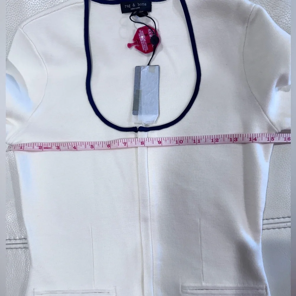 NWT $398 RAG & BONE Ella Wool-Blend Front-Zip Cardigan in XS - Picture 8 of 12